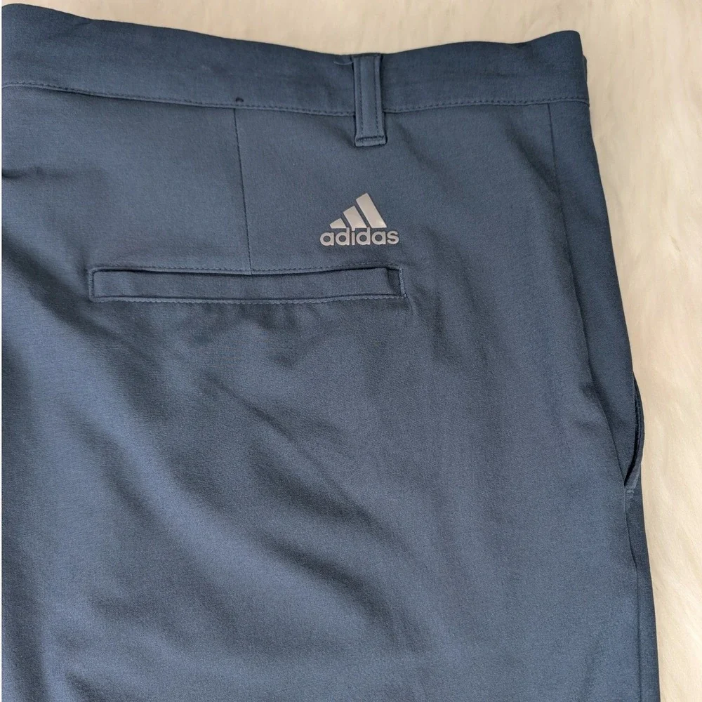 Adidas Golf Shorts Mens 40 Navy Blue Primegreen Performance Flat Front 10 Inseam
